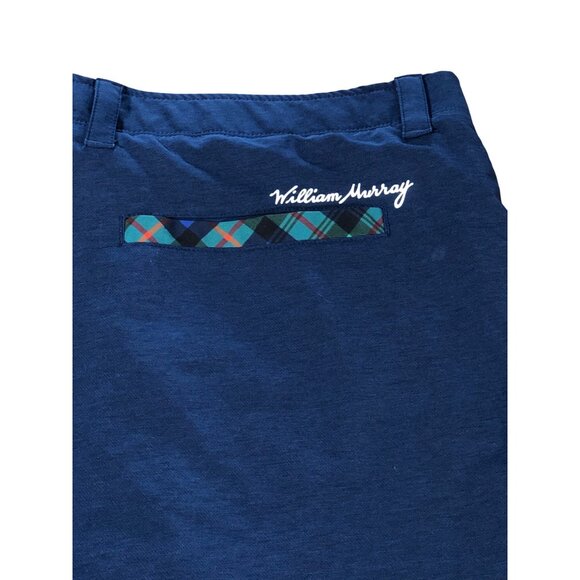William Murray Golf Shorts Mens 38 Straight Fit Quick Dry Chino Dark Blue Lightw - Picture 9 of 12